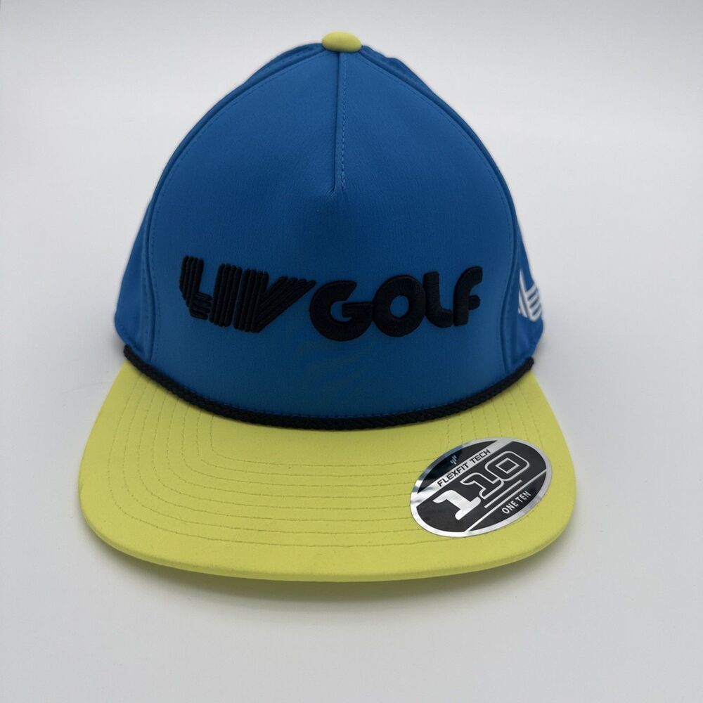 Liv Golf Tour Flex Fit Tech 110 Snap Back Rope Golf Hat Volt Yellow And Blue